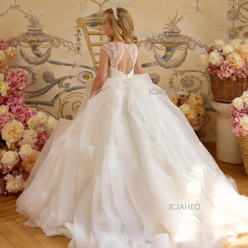 Nouvelle Robe de Princesse Blanche pour Filles 2026 – Modèle Enfant, Tenue de Cérémonie, Robe de Soi