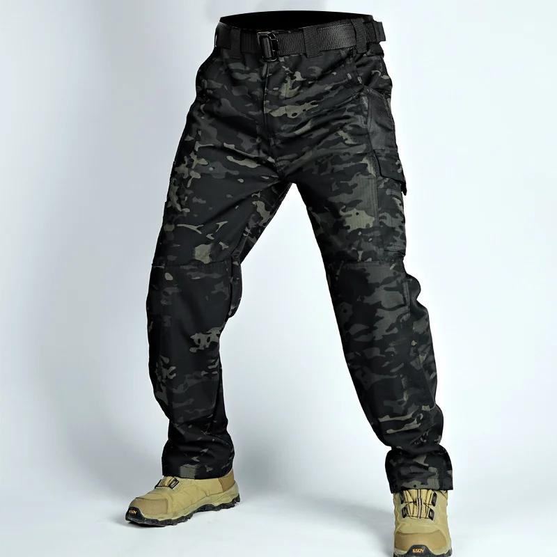 Pantalon de travail résistant à l'usure pour homme, Cargo droit multi-poches, pantalon tactique de J