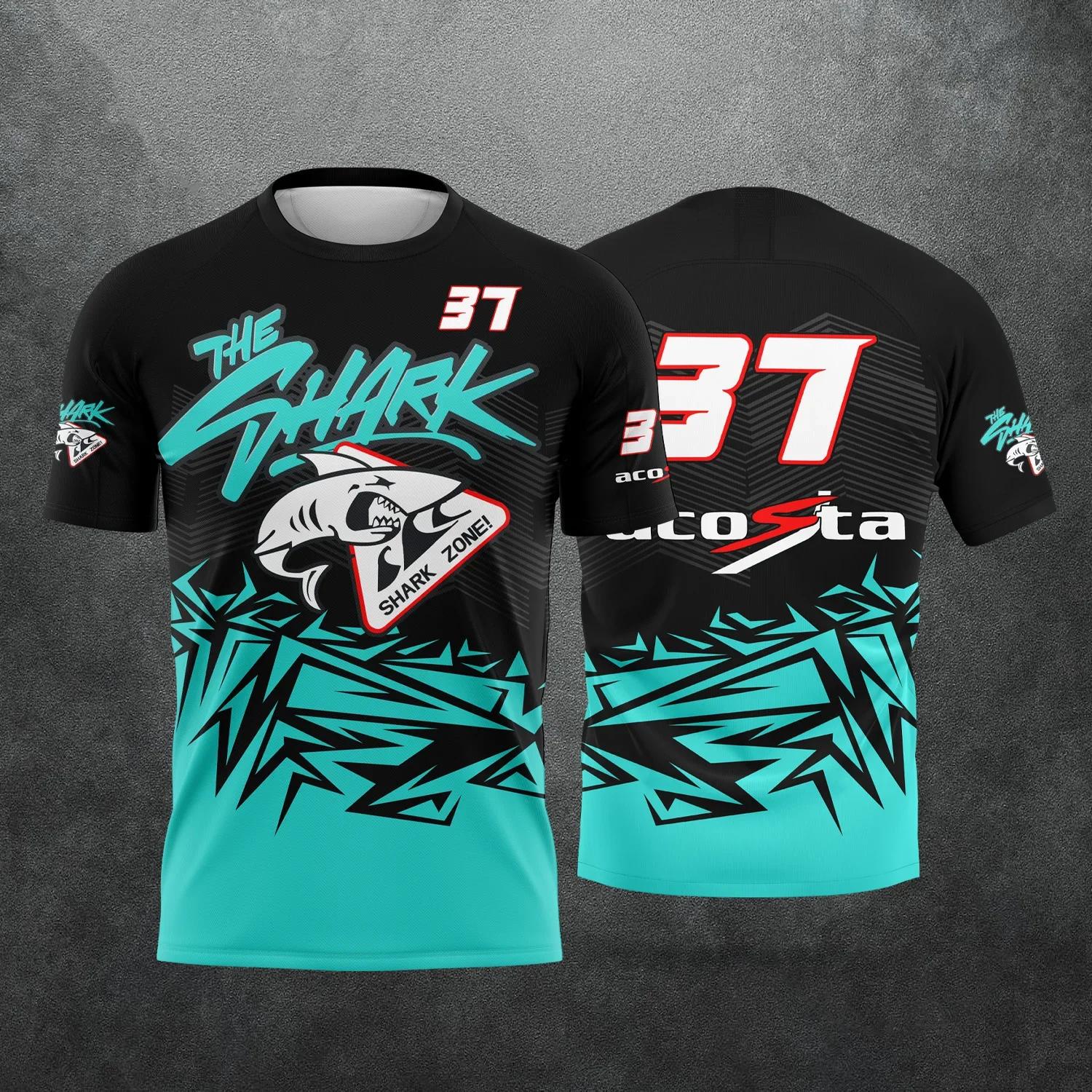Nouveau T-shirt 2026 imprimé 3D motif Requin du pilote Pedro Acosta n°37, pour homme et femme, décon