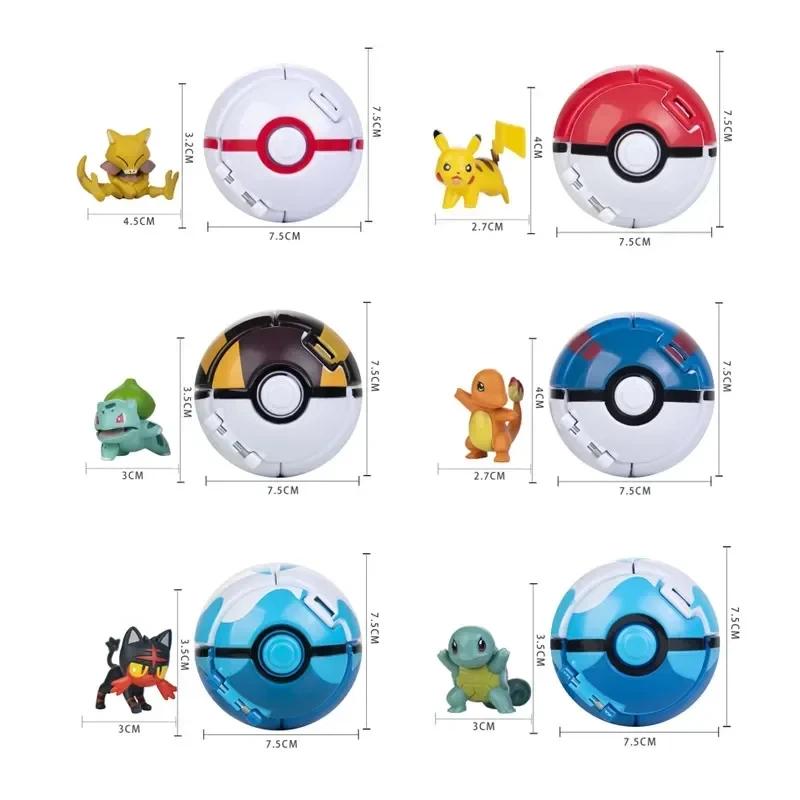 Figurine Pokeball Pokemon, boule elfe, dessin animé, Pikachu, Charizard, monstre de poche, animal de