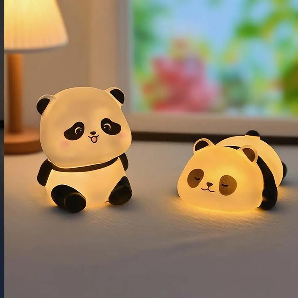 Nouveau Panda LED veilleuse salon mignon Panda lampe en plastique décor de chevet créatif enfants ve