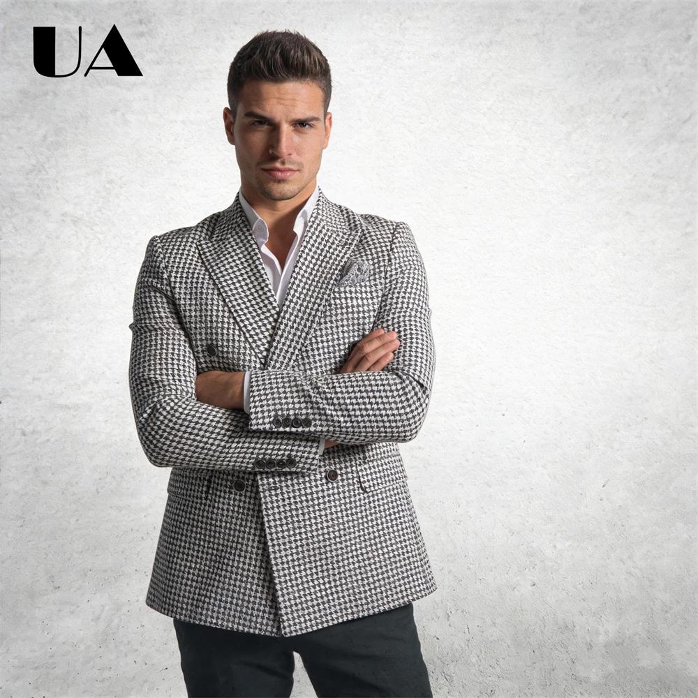 Veste de costume à carreaux Double boutonnage XXS-7XL, grande taille pour hommes, Blazer sur mesure,