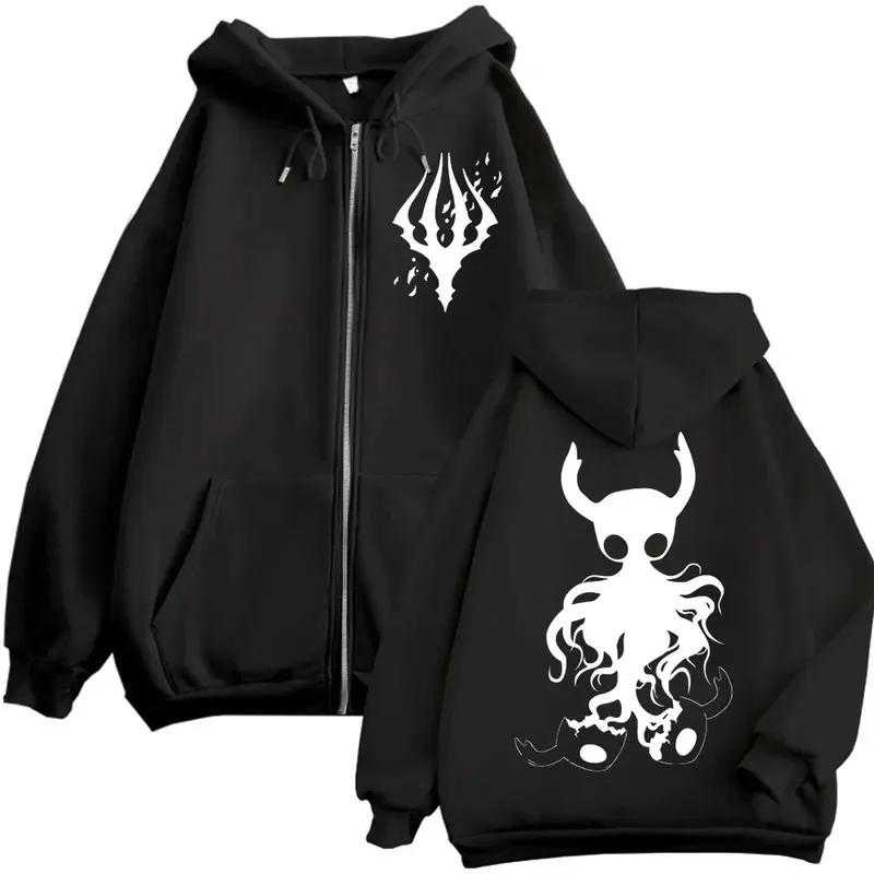 Limité creux chevalier jeu graphique fermeture éclair sweats à capuche gothique Vintage fermeture éc