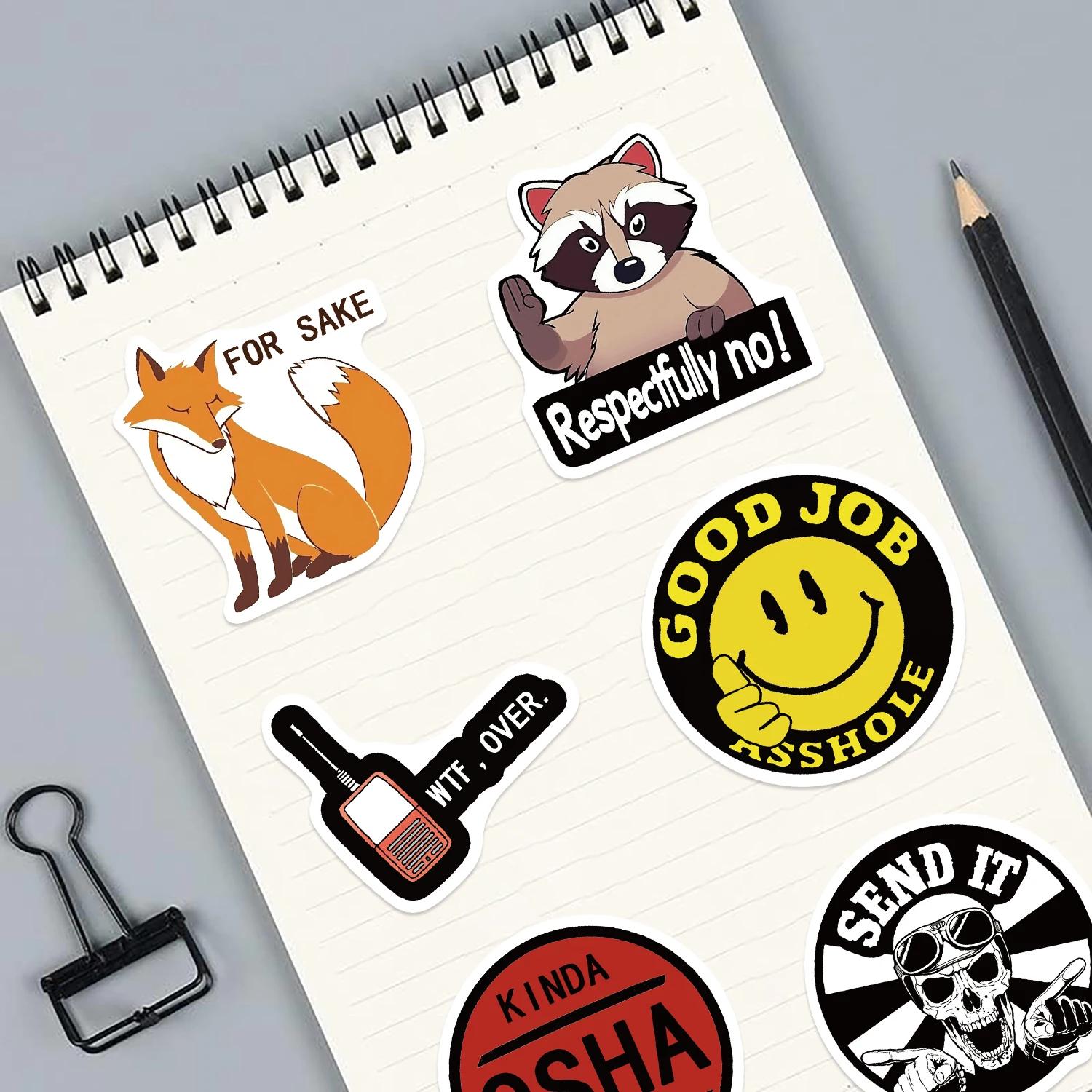 Autocollants amusants pour adultes, 50 pièces, décalcomanies de dessin animé en PVC pour Scrapbookin