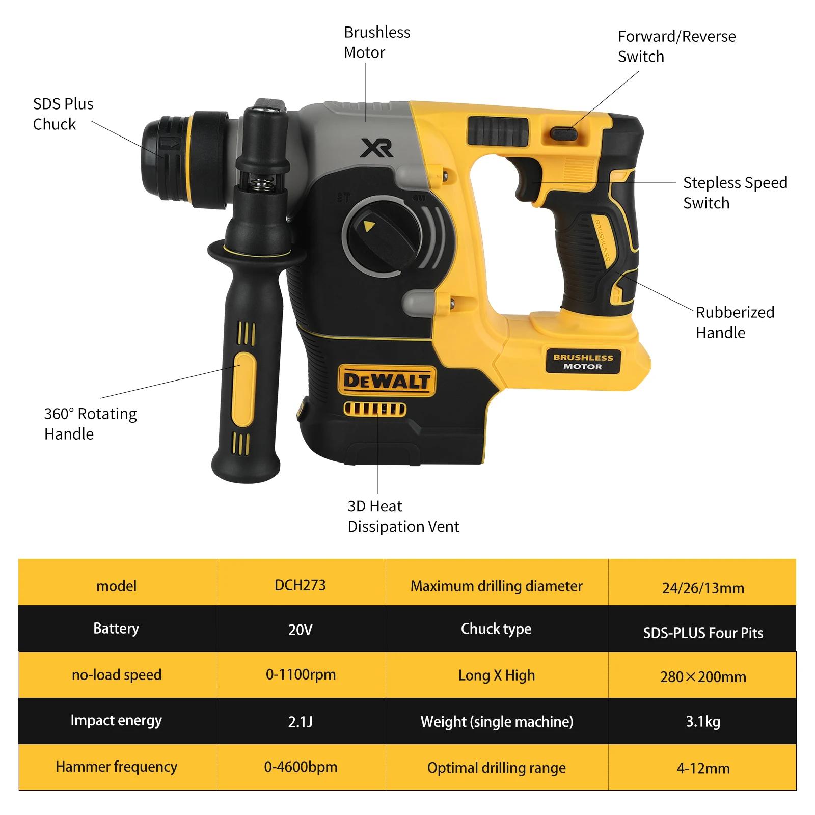 Marteau perforateur rotatif sans fil DEWALT 18V/20V MAX SDS PLUS L, sans balais, outil uniquement