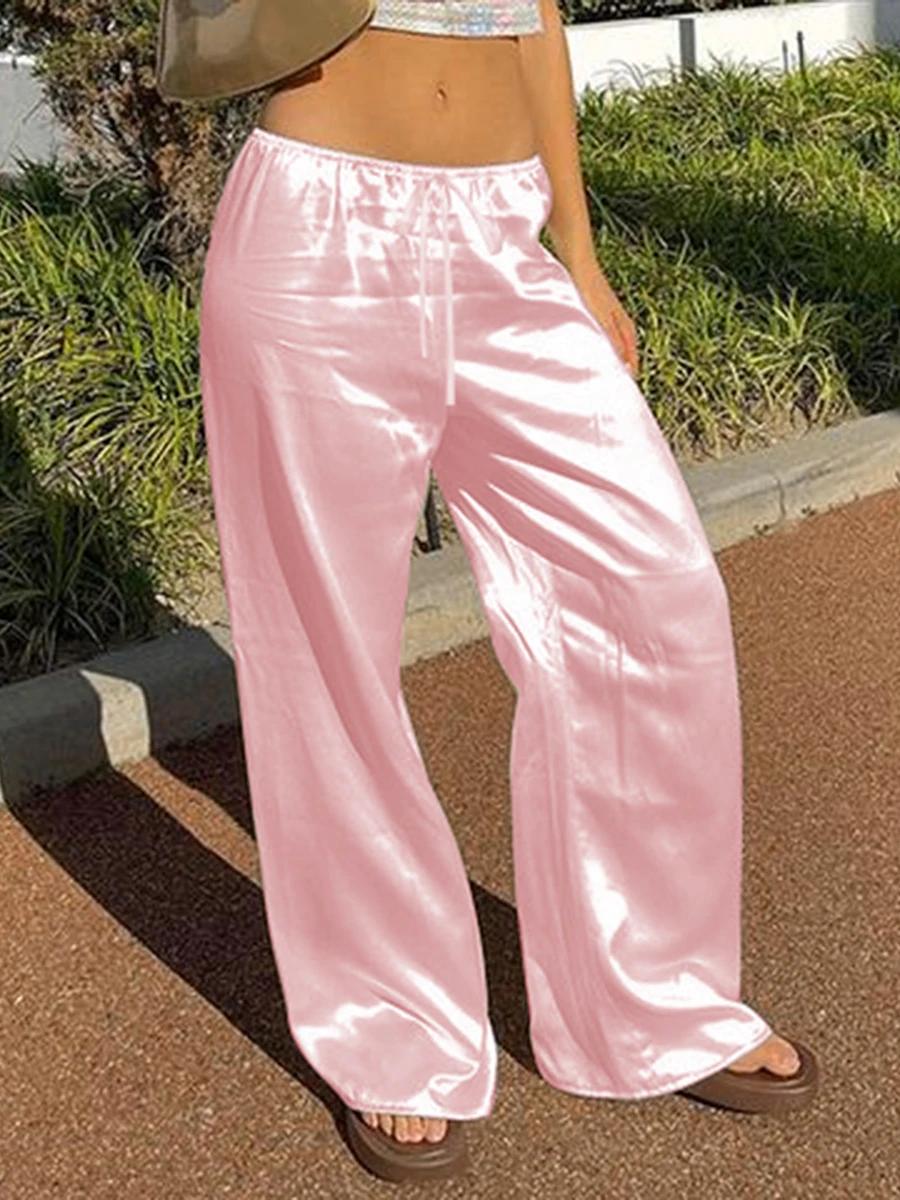 Robe en Satin Chic à Jambes Larges pour Femme, Pantalon de Travail, Taille artificiel astique, Ajust