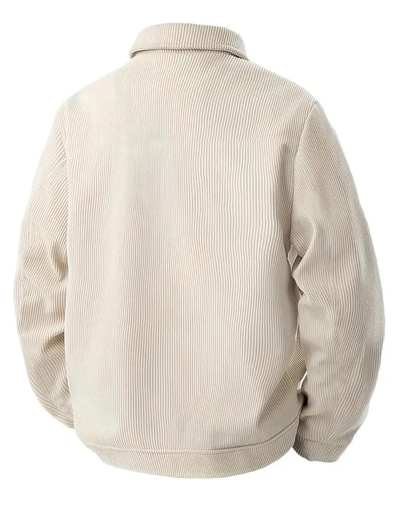 Blouson Trucker en Velours Côtelé Premium pour Homme, Design Vintage avec Poches Utilitaires, Essent