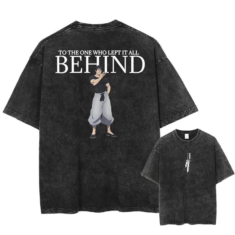 T-shirt imprimé Anime Jujutsu Kaisen Fushiguro Toji 2026 pour hommes et femmes, T-shirt délavé de ha