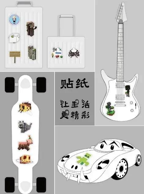 50pcs Minecrafte autocollants Creeper épée Steve Miner Enderman téléphone portable valise dessin ani