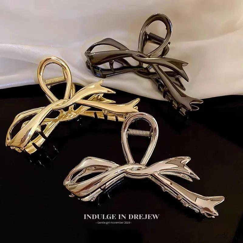 Pince à cheveux en métal punk pour optique, liquide, motif irrégulier, barrettes, accessoire antidér