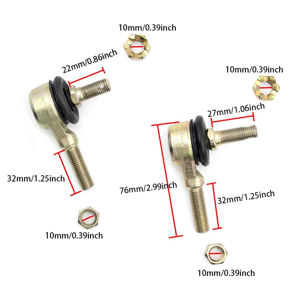 Kits d'extrémité de biellette de direction M10, 4 pièces, 10mm, Joint à rotule pour 50cc 70cc 90cc 1