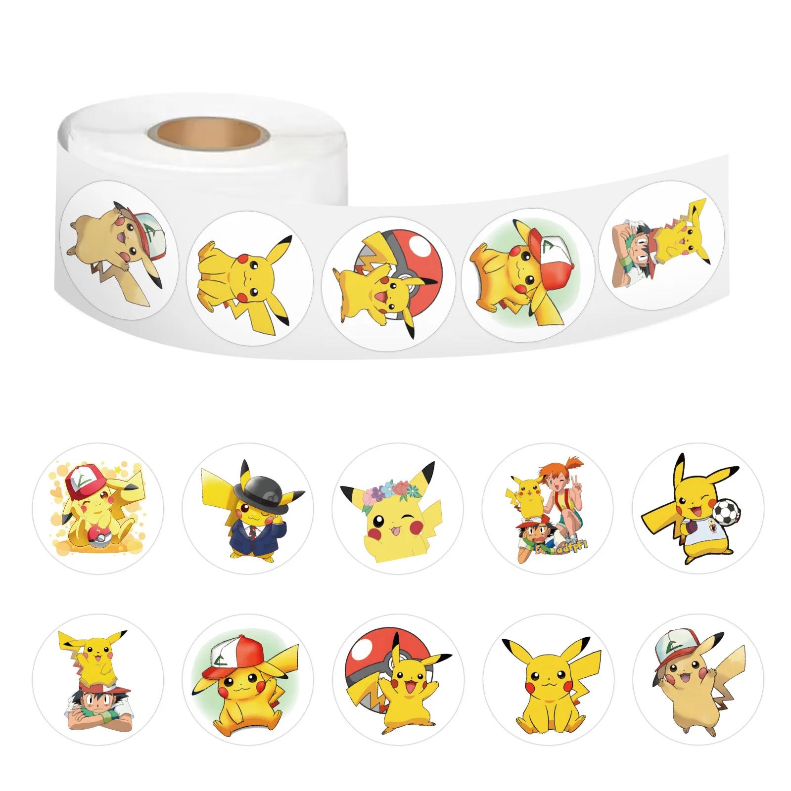 500/2000 pièces Pokemon Pikachu autocollants d'étanchéité mignon dessin animé autocollants rond bric