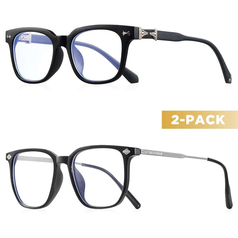CRIXALIS 2 pièces classique carré Anti lumière bleue lunettes hommes lecture livres lunettes femmes 