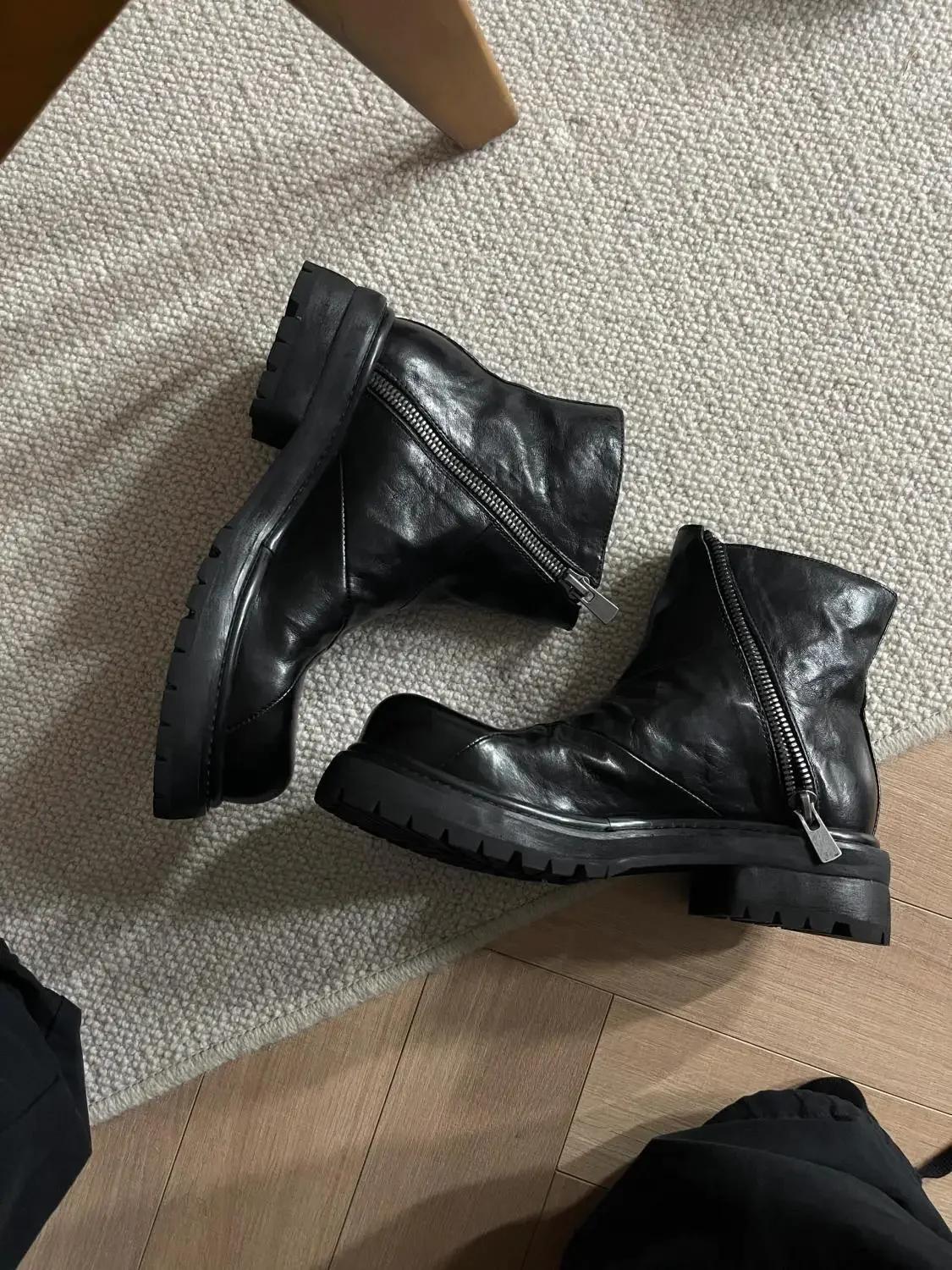 Bottes Chelsea en polaire pour hommes, bottes courtes à grande tête, tendance, Style britannique, re