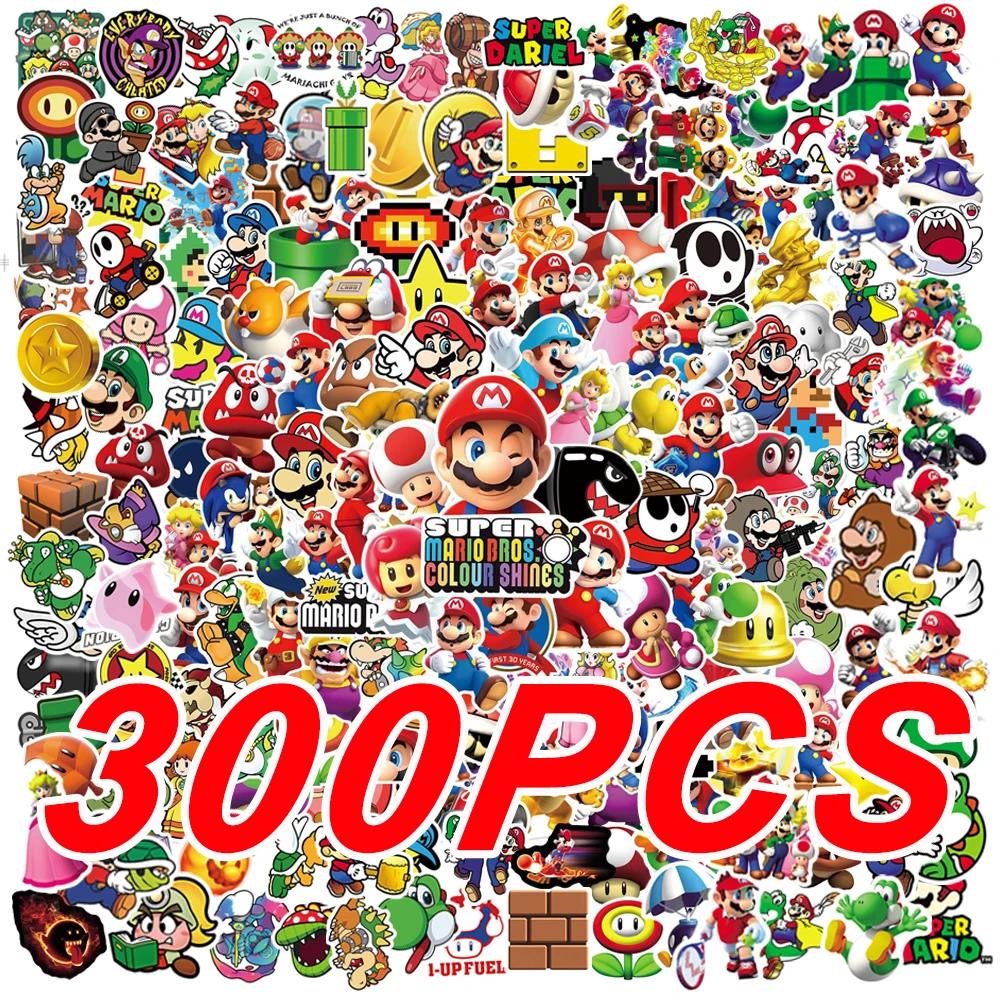 Autocollants de jeu Super Mario, 100/300 pièces, pour ordinateur portable, Skateboard, réfrigérateur