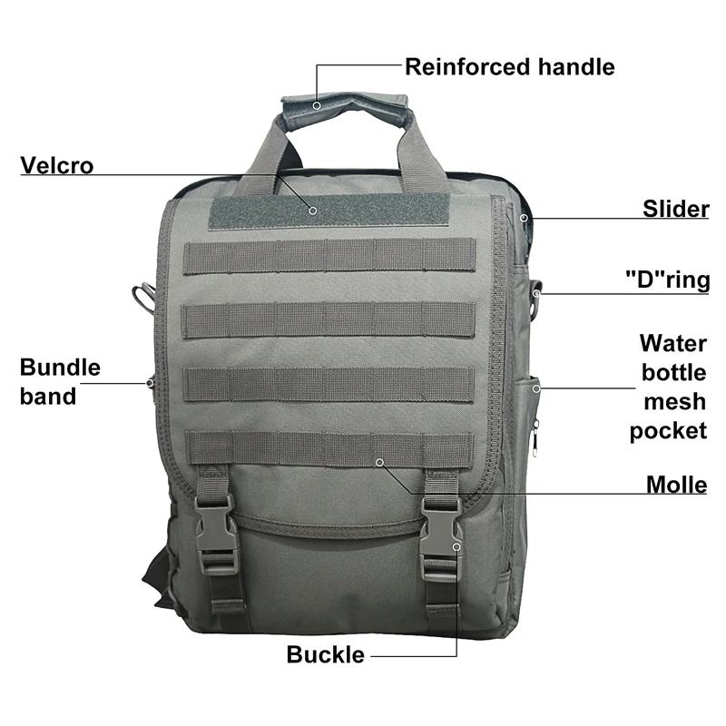 Sac à dos pour ordinateur portable Molle, sacs DulMessenger, sac banane, ceinture, épaule, camping, 