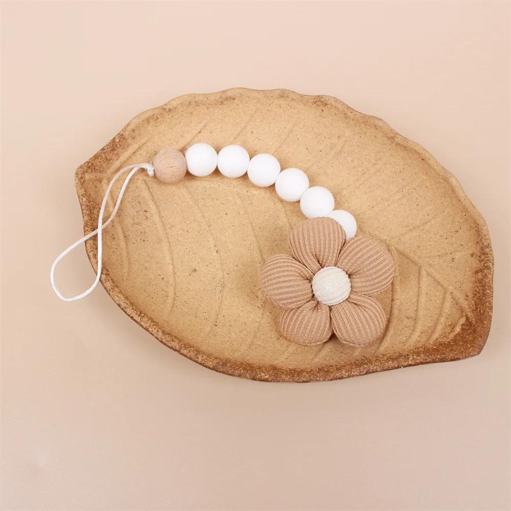 Fleur bébé attache-sucette chaîne nouveau-né factice porte-mamelon Clips sans BPA coton jouets de de