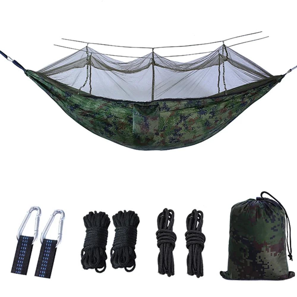 Hamac de Camping en plein air Portable léger avec moustiquaire, tissu Parachute haute résistance, li