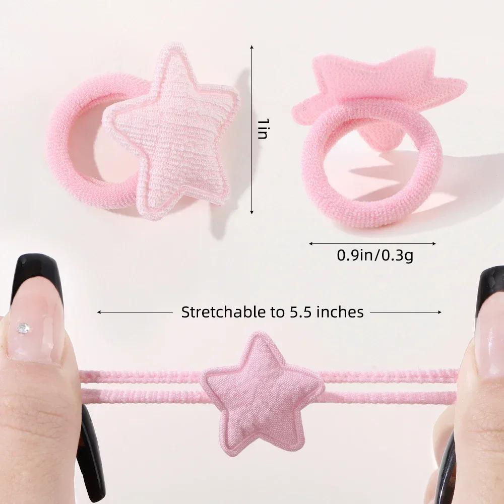 10/20 pièces filles rose coeur étoile enfants boucle de cheveux sans danger cheveux dessin animé ser
