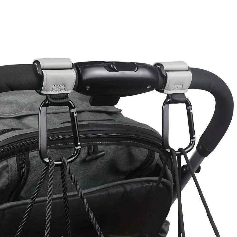 Crochets universels pour poussette, organisateur suspendu robuste pour sacs à couches, utilisations 