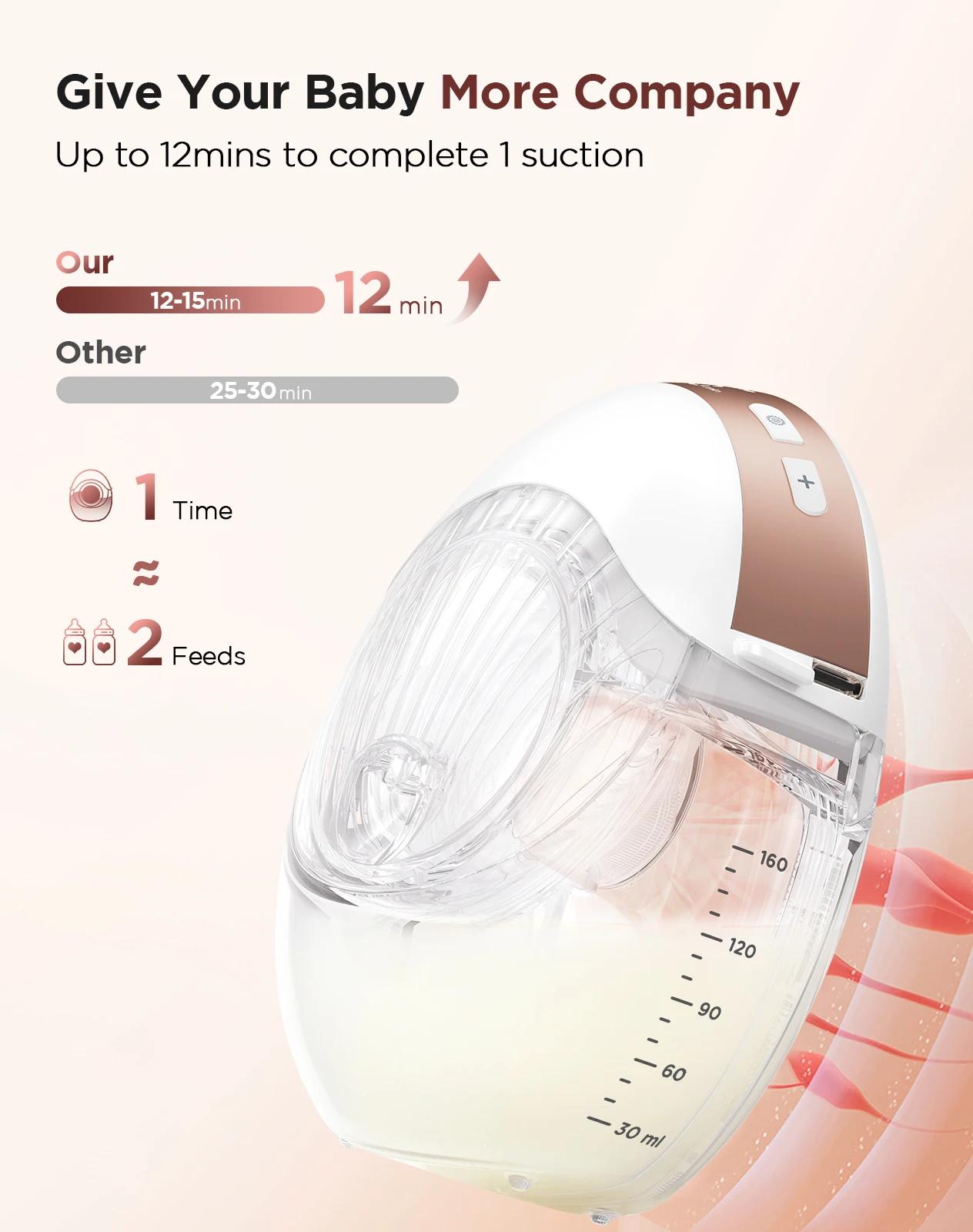 Tire-lait mains libres 3 modes et 12 niveaux tire-lait électrique, collecteur de lait indolore et sa