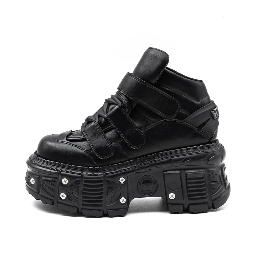 2026 nouveau Style Punk femmes chaussures à lacets talon hauteur 6CM plate-forme chaussures femme mé
