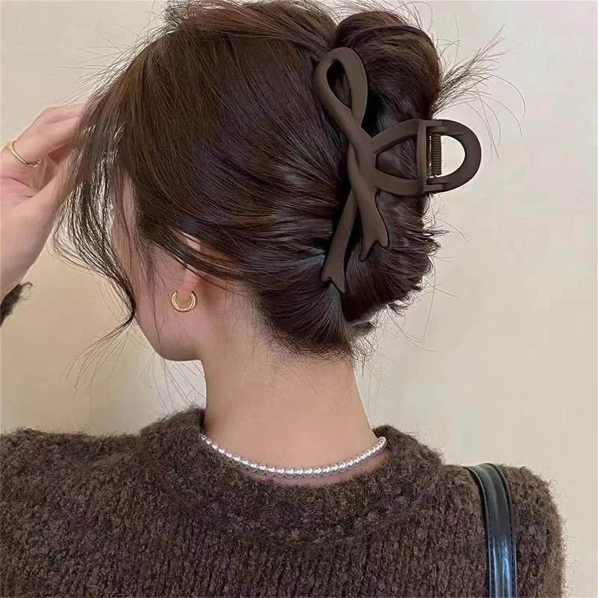 Pinces à cheveux mates de 13CM, Vintage, nœud en ruban, griffes, couvre-chef en crabe, épingles à ch