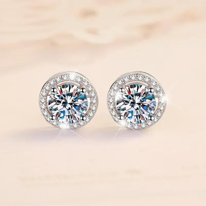 Boucles d'oreilles en diamant Mosonite, sac carré, bijoux de mariage, fête simple et à la mode, cade