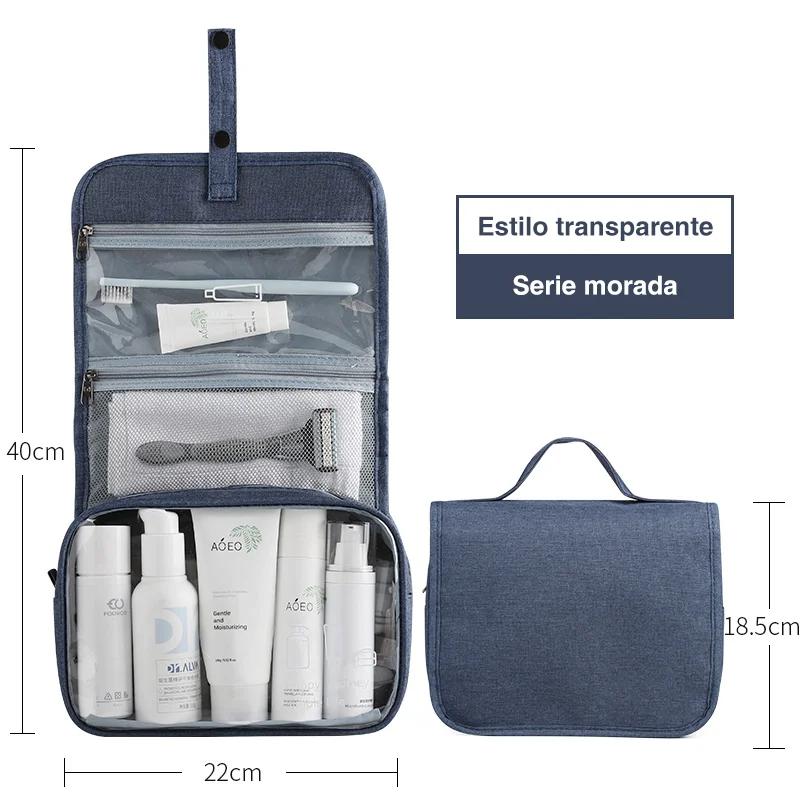 Sac de rangement cosmétique étanche, trousse de toilette pliable, séparation sèche et humide, voyage