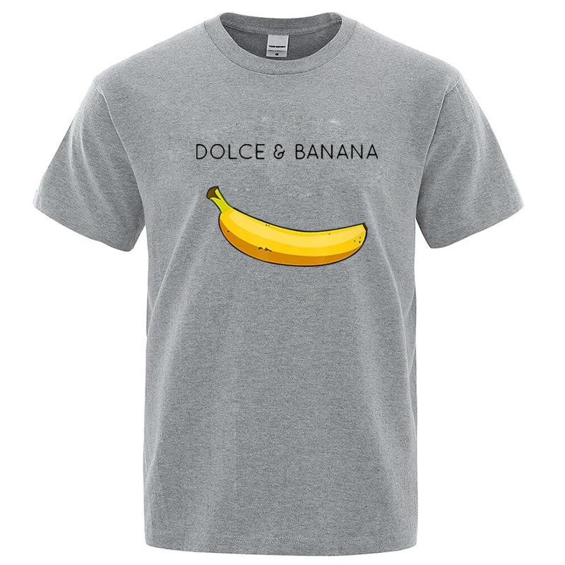 T-shirt d'été à manches courtes et col rond pour homme, 100% coton, de haute qualité, imprimé banane