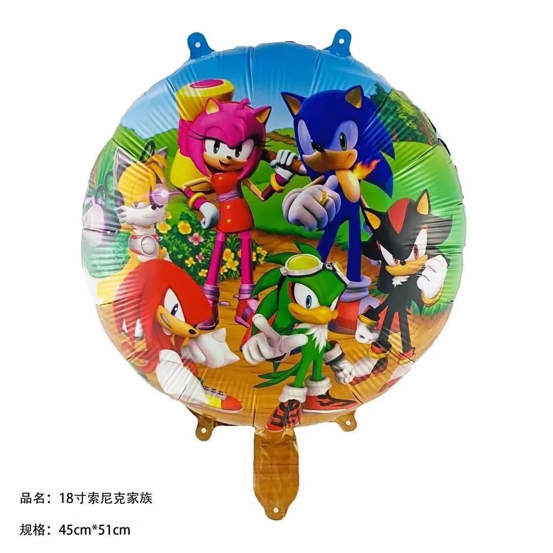 Ballon hérisson à paillettes bleues, dessin animé, jeu sonique, décoration de fête d'anniversaire, r