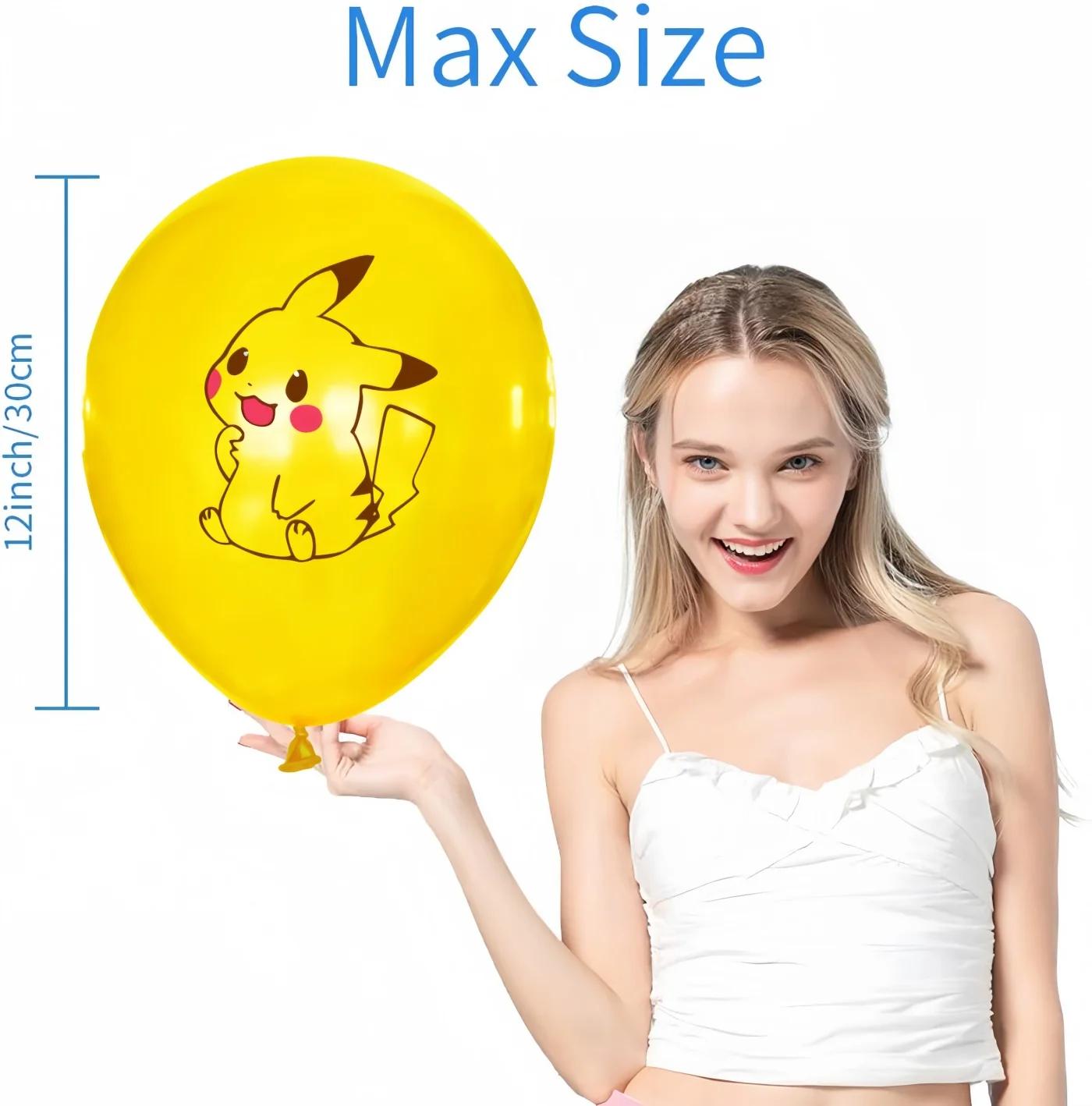 Ballons Pokemon en Latex, décor de fête d'anniversaire, ballon Pikachu de dessin animé, ballons pour
