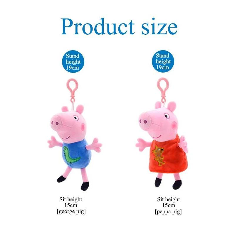 Jouets en peluche Peppa Pig originaux de 19cm, George Eddie Bear Mr Dinosaur, figurine de dessin ani