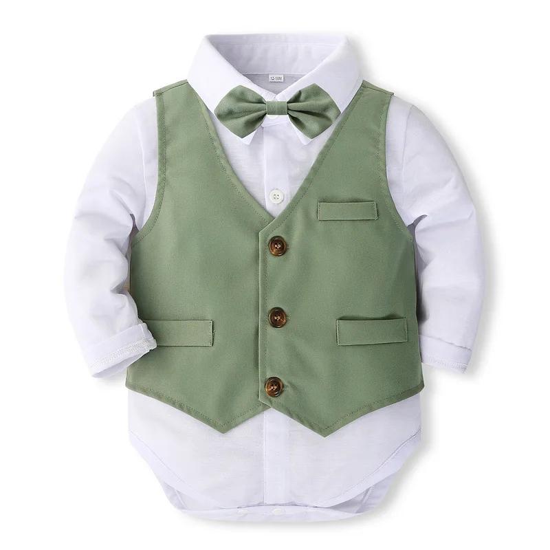 5 pièces ensembles printemps automne nouveau-né garçon vêtements mode coréenne Gentleman body + gile
