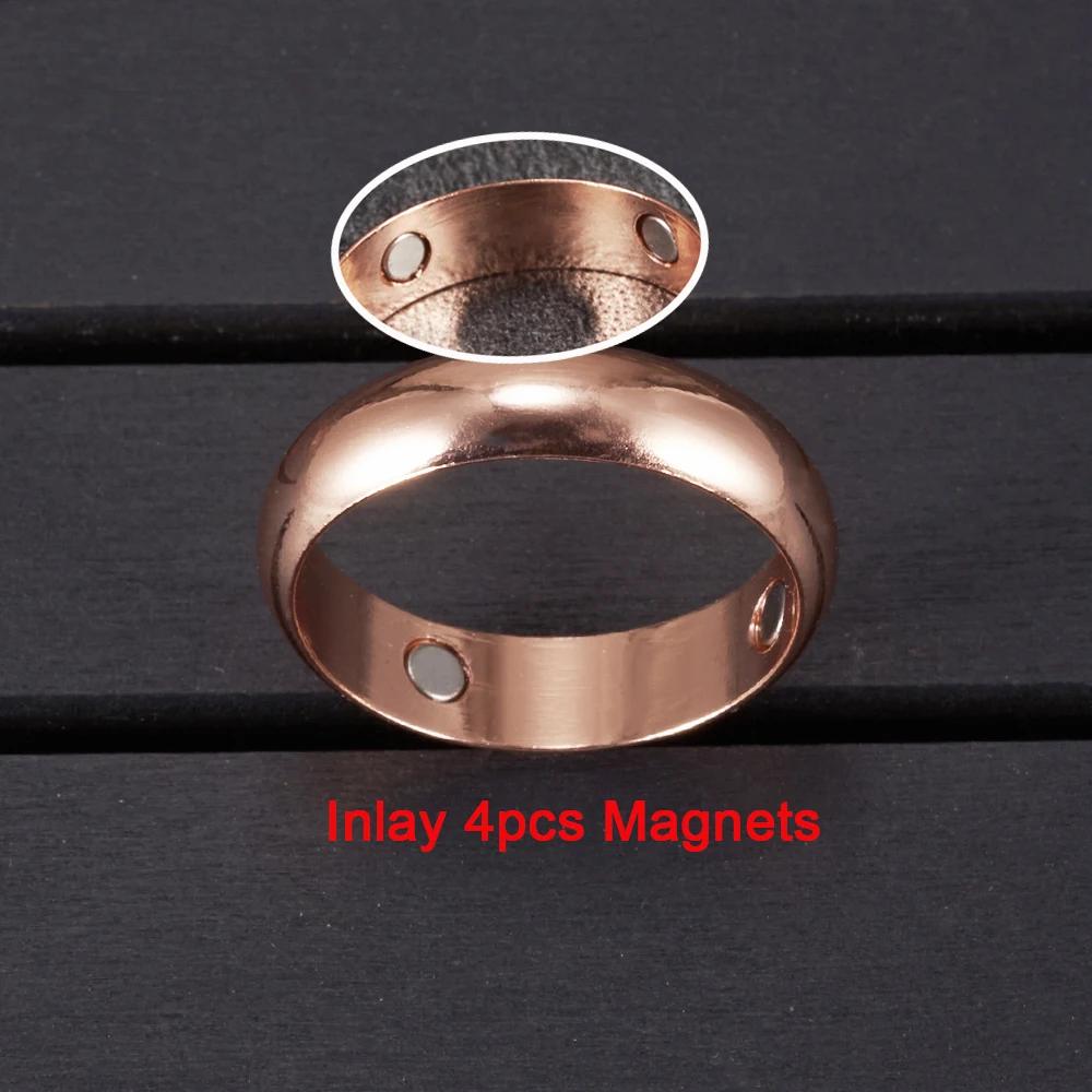 Anneaux magnétiques en cuivre pur Vinterly pour femmes et hommes, 6mm, énergie de santé, manchette o