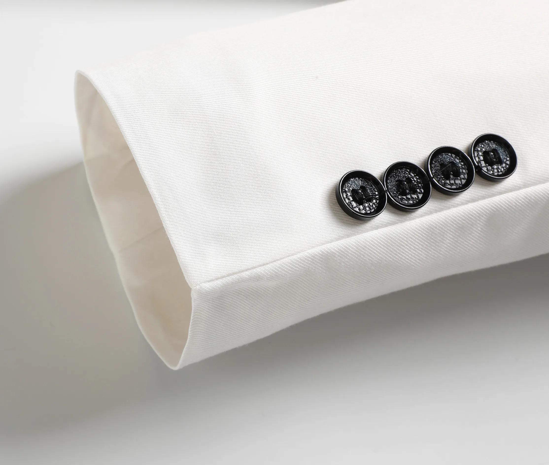 Costume blanc trois pièces pour hommes, Anti-rides, sans fer, costume formel d'affaires en fourrure 
