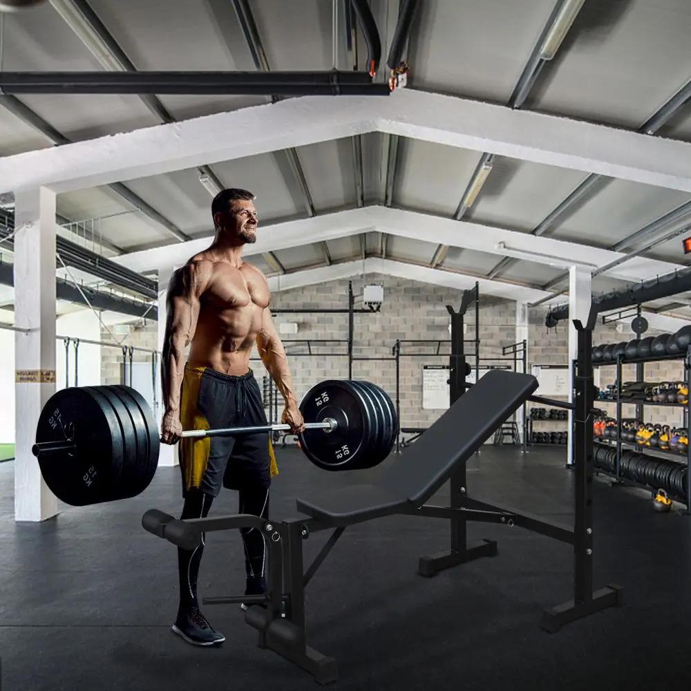 Dreamzon-Banc de musculation, ensemble de presse à banc avec squat T1 et banc pour salle de sport à 