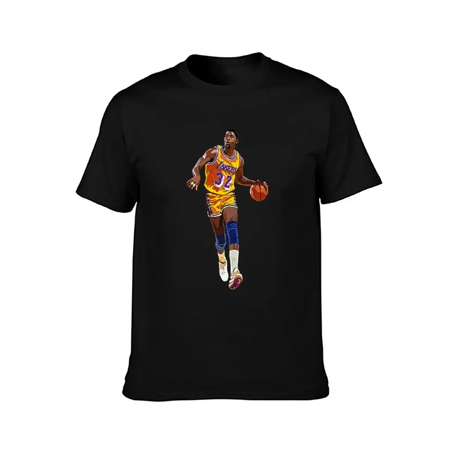 T-Shirt Magic Johnson Vintage pour hommes, chemises d'affliction, vêtements d'été, médicaments, gran