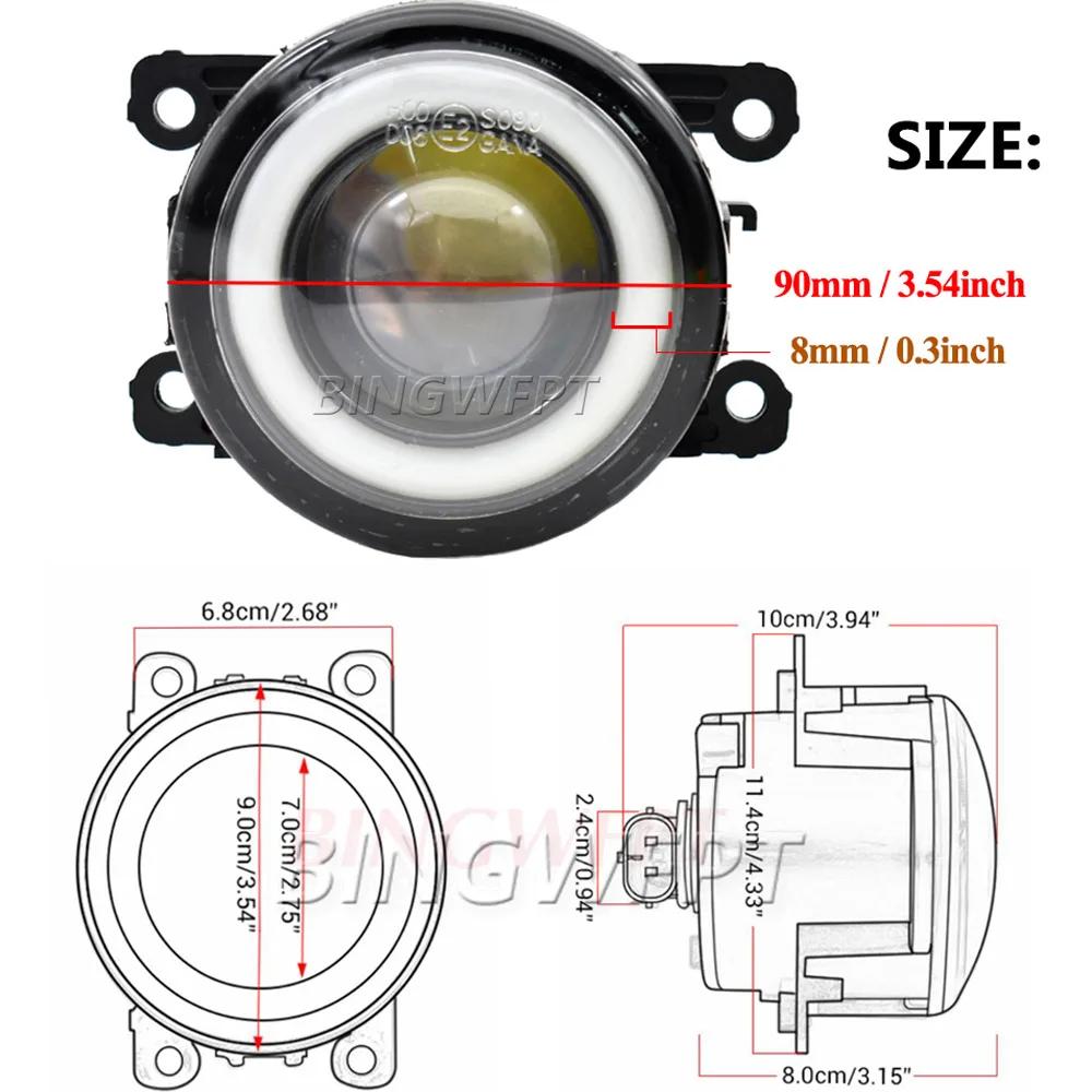2 pièces de feux antibrouillard LED H11 pour voiture, feux de jour Angel Eye de haute qualité, DRL 1