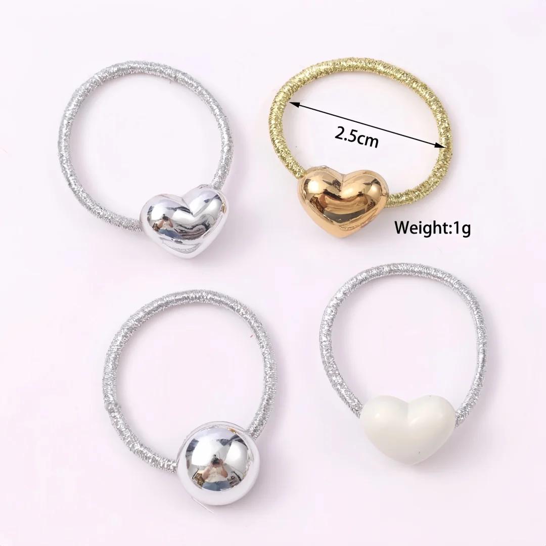 Lot de 10 jolis élastiques pour cheveux de style princesse pour bébés filles, avec paillettes dorées