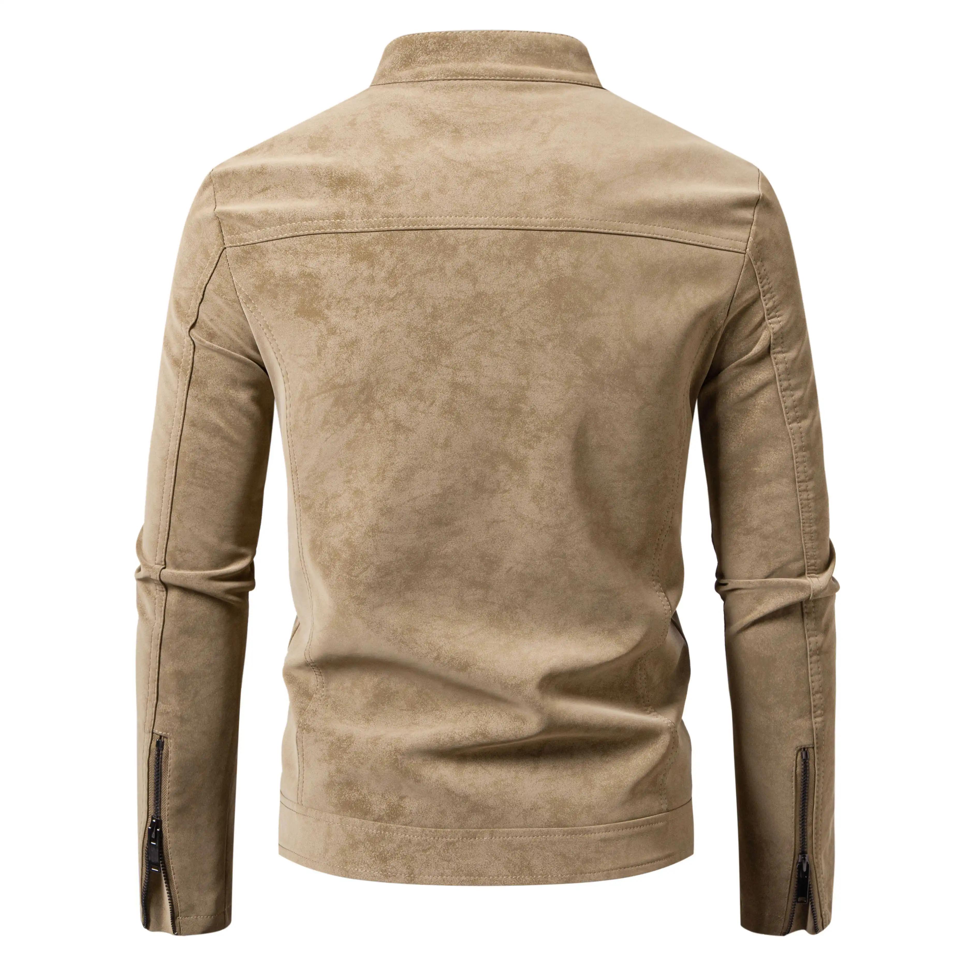 Blouson moto vintage slim fit pour homme, décontracté, à manches longues, coupe ajustée, pour l'auto