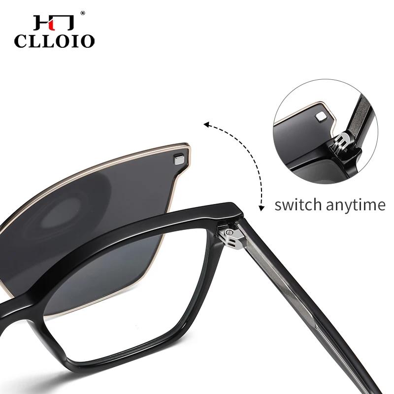 CLLOIO nouveau Style aimant pince sur optique myopie lunettes hommes femmes conduite lunettes de sol