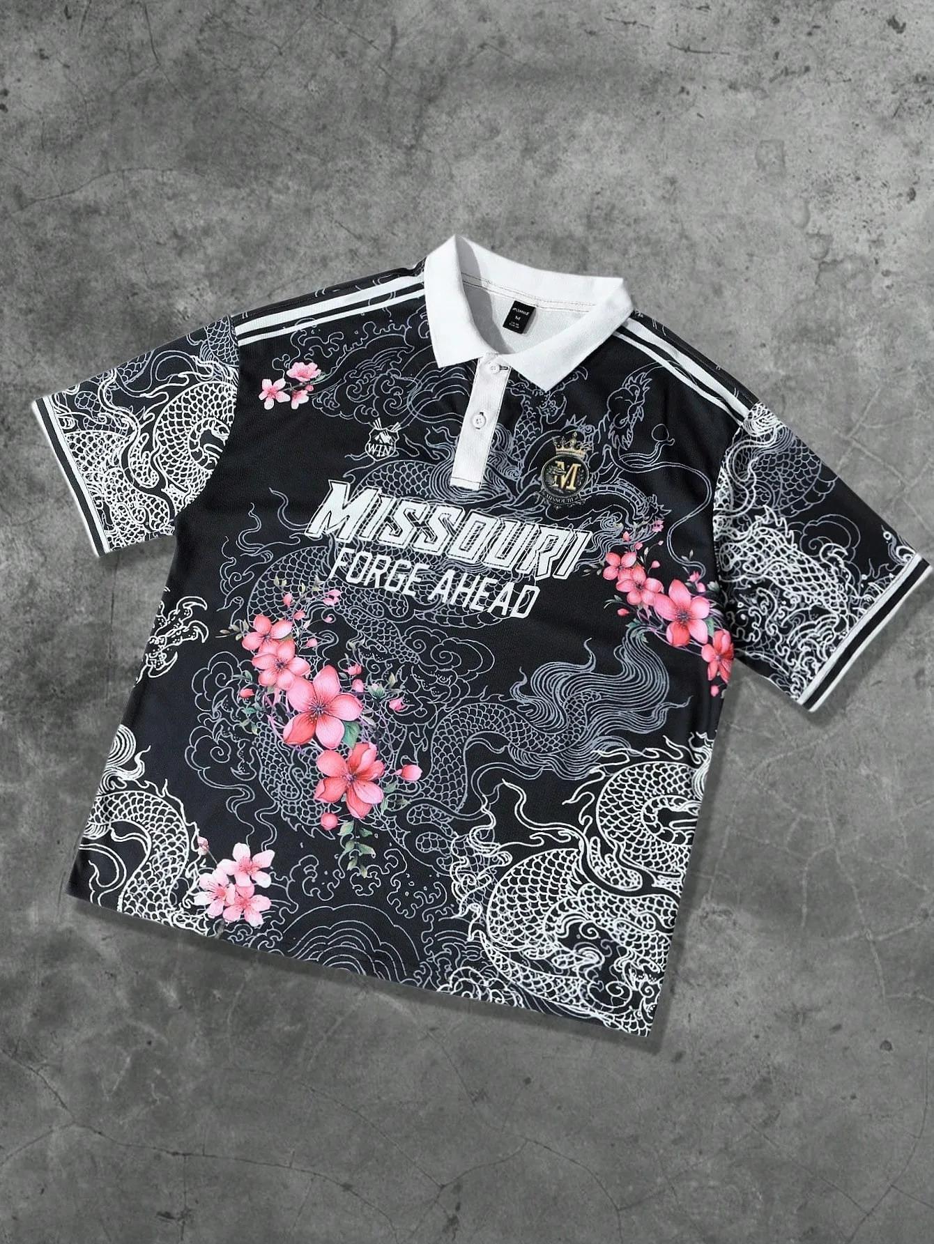 La nouvelle chemise POLO à manches courtes pour hommes d'été 2025 présente une impression de motifs 