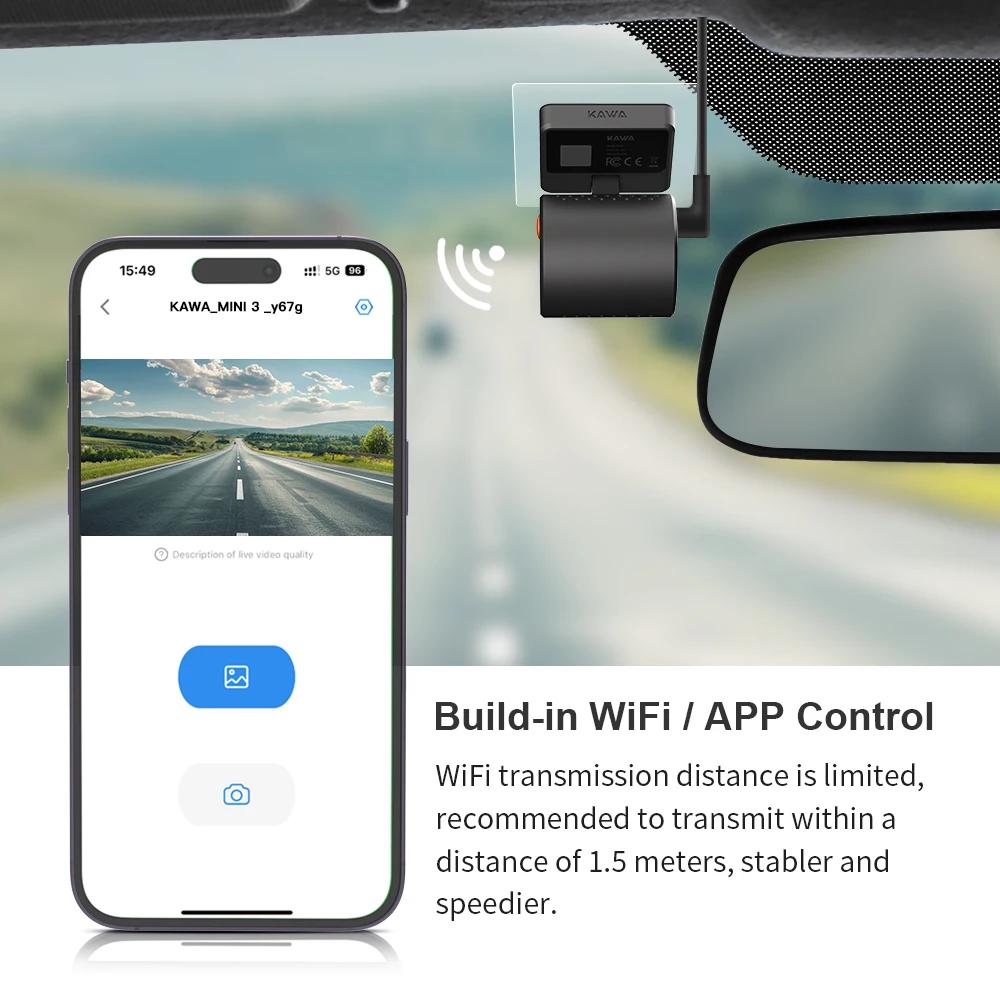 Mini caméra de tableau de bord 2K pour voiture DVR Dash Cam KAWA MINI 3 enregistreur vidéo commande 