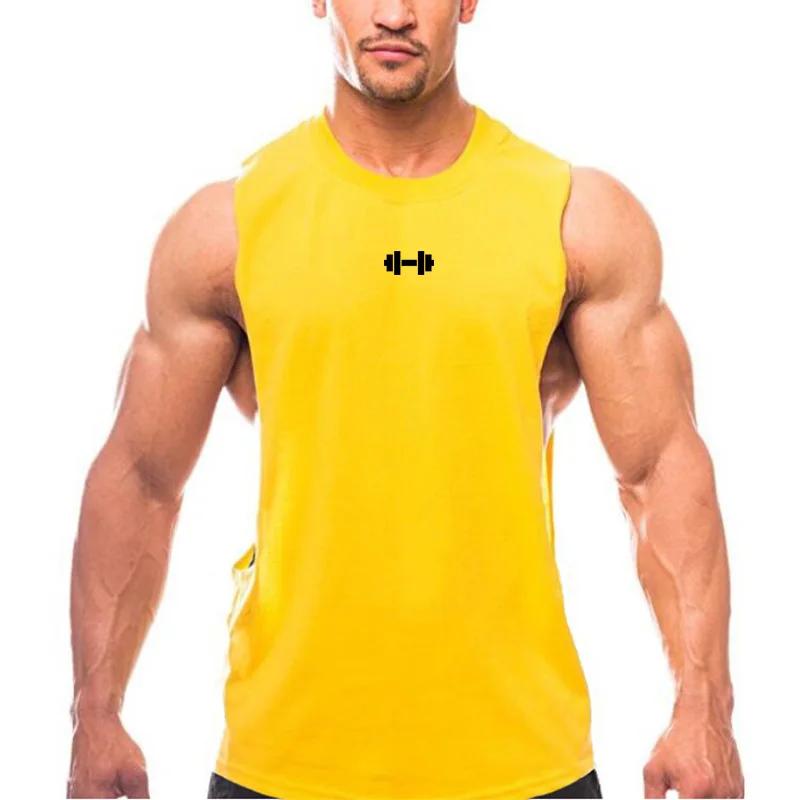 Gilets d'entraînement de Fitness en coton respirant fentes latérales débardeurs hommes musculation M