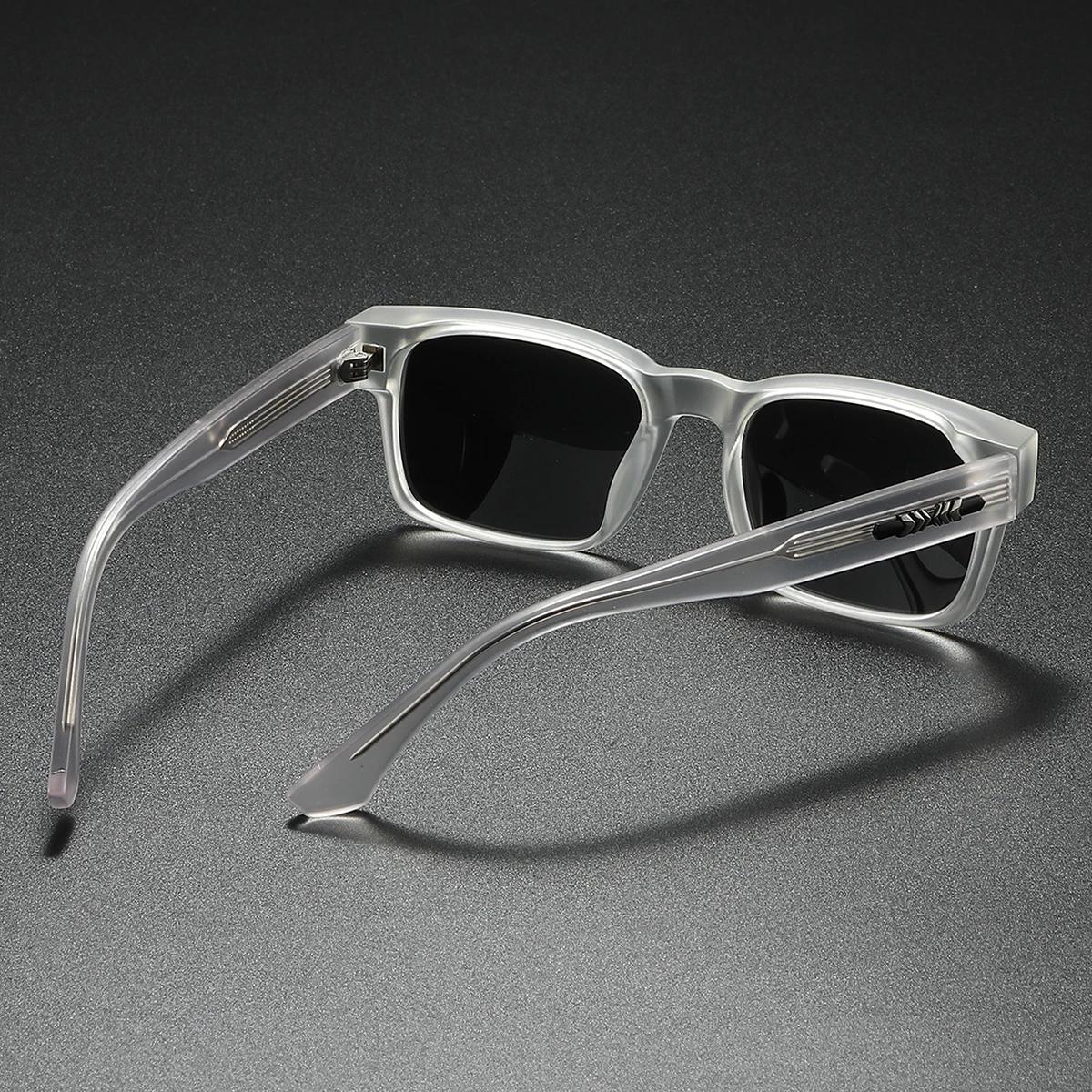 Lunettes de soleil polarisées carrées de qualité pour hommes, noyau métallique UV400 unisexe, pour v