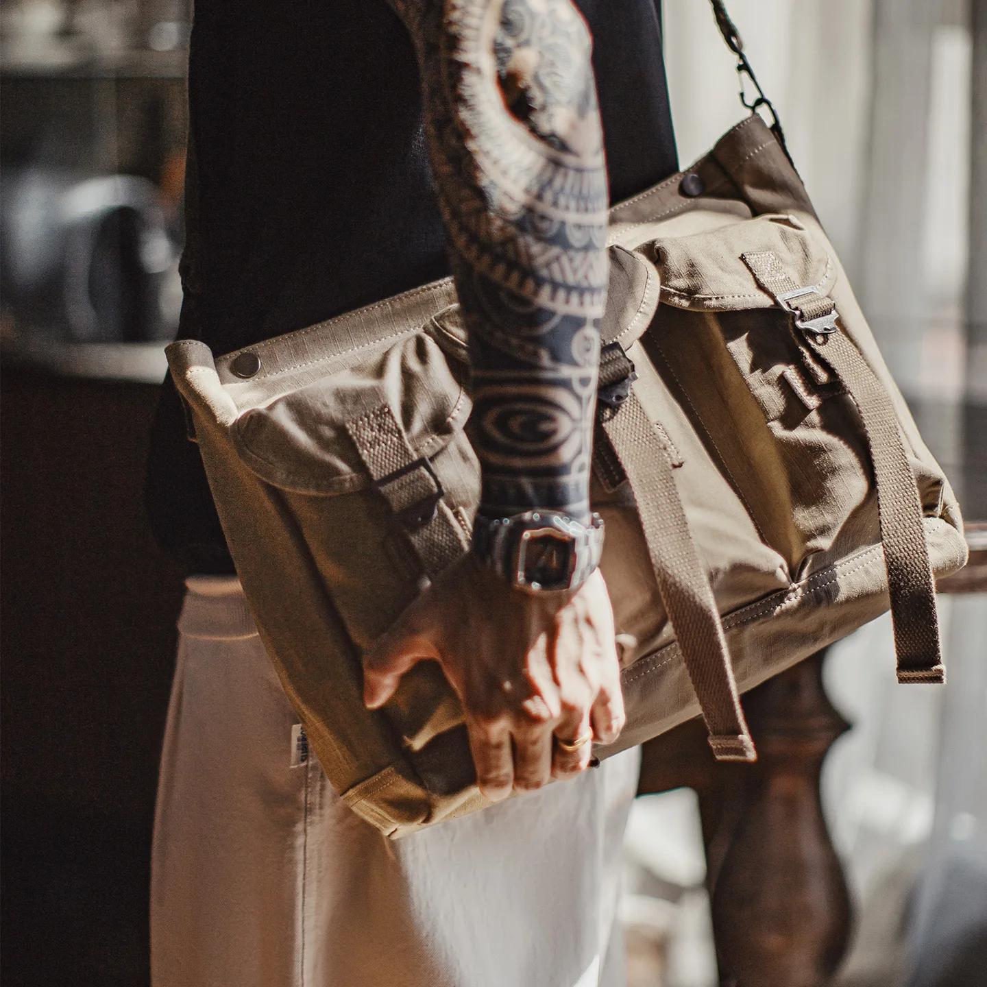 Maden Vintage extérieur sac à bandoulière hommes grande capacité épaule messager fourre-tout voyage 