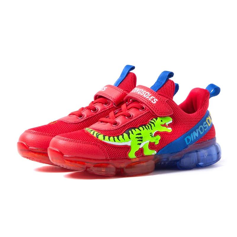 EXDINO T-REX LED 2-9Y garçons printemps automne maille chaussures de Tennis brillant enfants enfants