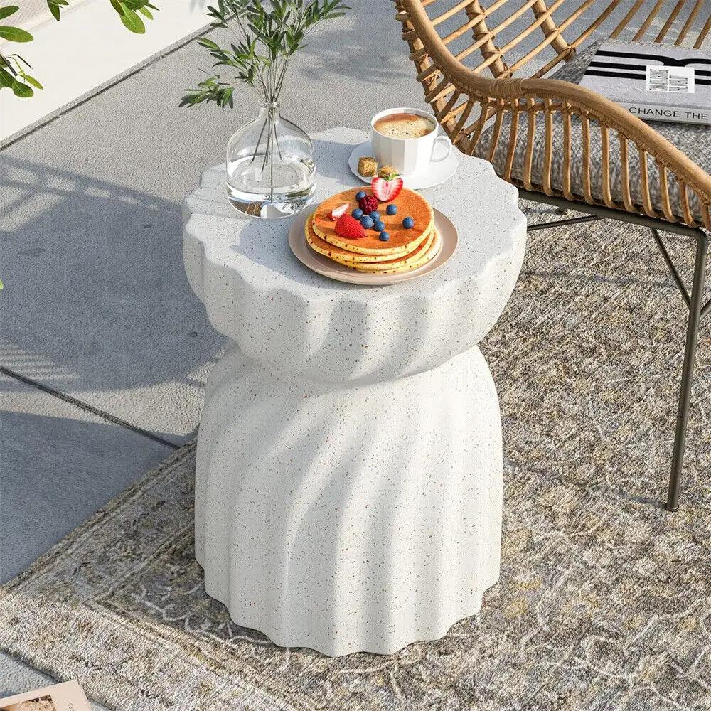 Table d'appoint contemporaine en béton léger, sablier, table d'appoint, tabouret de jardin pour salo