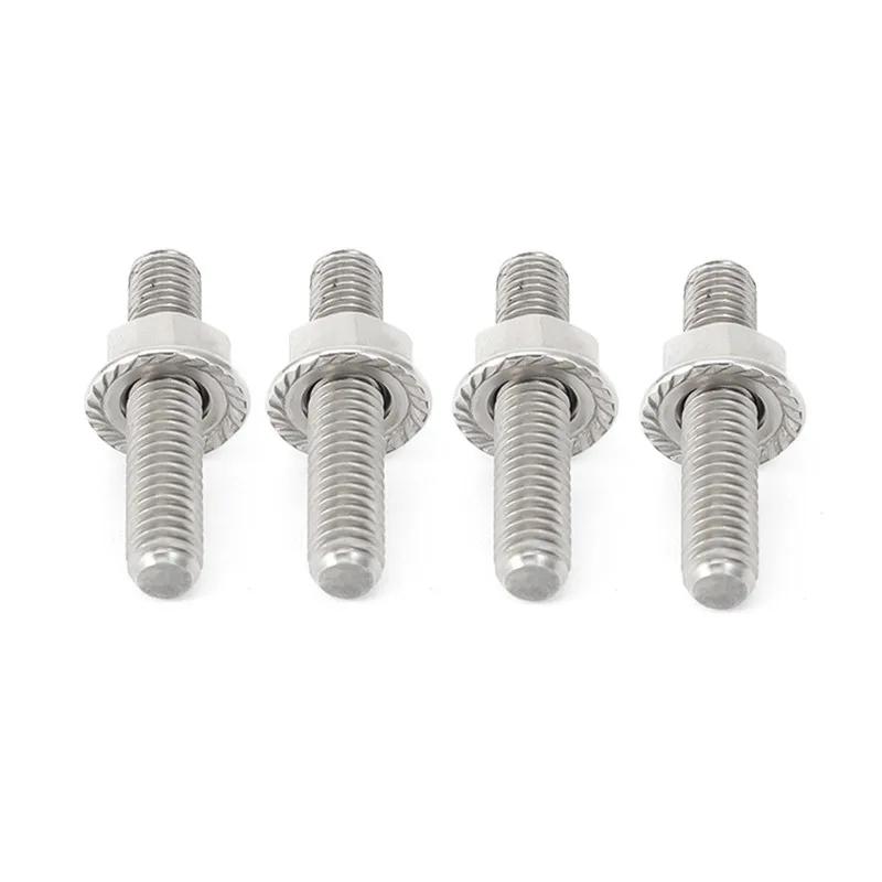 Écrou de goujon de collecteur d'échappement, 4 pièces, pour Sportster Dyna Softtail Glide Fatboy Tou